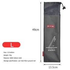 야외 캠핑 장비 스테이크 보관 가방 텐트 액세서리 망치 바람 로프 텐트 페그 못 보관 가방 케이스 파우, 01 China Mainland, 03 Grey L