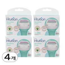 쉬크 인튜이션 내추럴 여성용 면도날 리필 센서티브 케어 3개입 X 4개 (12개)