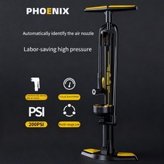 1개 200PSI 바닥 공기 펌프 압력 게이지 자동 노즐 인식 내구성 있는 철제 인체공학적