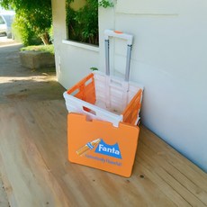 [재고정리 한정수량] 환타 캠핑 접이식 쇼핑 캐리어 핸드 폴딩 카트, 오렌지, 1개