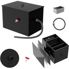 40파운드 상업용 그리스 트랩 카본 스틸 인터셉터 가정용 주방 피자 레스토랑 오일-워터 분리기탄소강 40파운드, 50lb, Carbon Steel