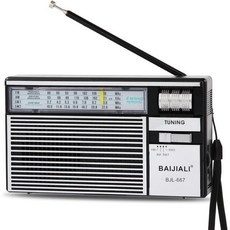 레트로 라디오 휴대용 AM FM 스피커가 큰 트랜지스터 배터리 전원 또는 DC 실내 실외 및 비상시 사용에 적합 소형 선물BJL-667, BJL-667