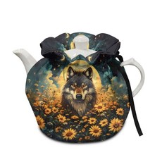 Xoenoie 핑크 벚꽃 프린트 찻주전자용 면 티 코시 따뜻한 찻주전자 커버 가정용 주방 식탁 장식용 보온 주전자