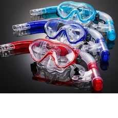 비앤드 아동 BN605 물놀이 강화유리 스노클링세트 5세~9세 1+1, 블루+블루