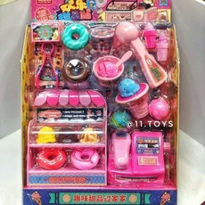 兒童過家家玩具套裝：仿真廚房雙開門冰箱、小診所、超市玩具，女孩男孩益智生日禮物, 貝欣甜品站玩具, 1個