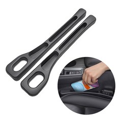 세렌디 자동차 시트 사이 틈새 수납포켓 논슬립 2개 세트, 1개, 블랙