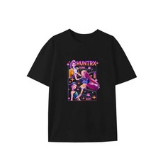 Demon Anime Hunters T-Shirt for Adult Version Classic Graphic Tee Soft Cotton Casual Shirt Demo, Black5