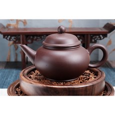 自在坊茶具 手工紫朱泥水平壺 盧興龍手作 原礦紫泥 宜興茶壺 出湯順暢, 紫朱泥水平壺, 1個, 210ml