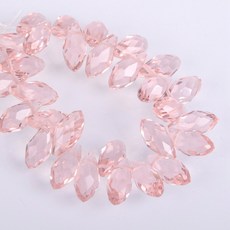 솔리드 컬러 눈물면 처리 된 크리스탈 유리 12x6mm 16x8mm 20x10mm 상단 드릴 펜던트는 DIY 만들기 보석에 대한 구슬을 삭제합니다, Rose Pink, 12x6mm 30pcs