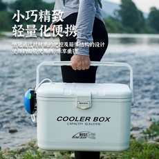 迷你釣魚箱 可坐多功能活魚桶 臺灣出貨 野釣魚箱全套, 恆冠藍色6.8L【小號】,冰袋3個【保鮮】, 藍色