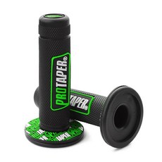 프로토페이퍼 모터사이클 핸들 그립 인치 미끄럼 방지 더트 바이크 핸들바 블랙, Black Green, 7/8'' Left +1'' Right