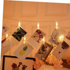 LED집게등 데코용품 40구 LED 클립 집게 전구(6M) (웜색), 본상품