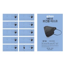 숨코리아 더베스트 KF94 새부리형 마스크 대형 개별포장 국내산, 1매입, 100개, 블랙