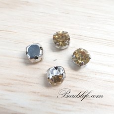 비즈라이프 5mm원형 글라스 캡보석 50개, 1봉, 라이트콜로라도토파즈