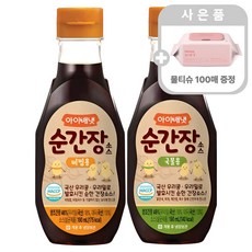 [아이배냇] 베베 이유식 순간장 2개+물티슈 100매, 순간장소스(국물용)1개+(비빔용)1개+물티슈100매, 1세트, 190ml