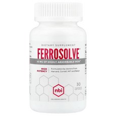 NBI Ferrosolve® 고효능 캡슐 30정138365원산지:기타, 1개