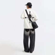 FONOW 남녀공용 오버핏 심플 프린팅 맨투맨 긴팔 티셔츠 후드티