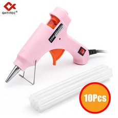 7MM 스틱에 스위치와 20W 온도 핫멜트 미니 전기 INDUSRIAL 수리 도구, EU 220V, pink with 10pc glue, 1개