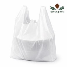 도토리팩 무지 유백색 비닐 봉지 대용량 업소용 양날 포장 비닐 봉투 대 중 소 100매, 1개, 10L