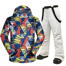 남자스키복 보드복 빅사이즈 자켓 보드자켓, 오렌지옐로우트라이앵글+베이지, 1개