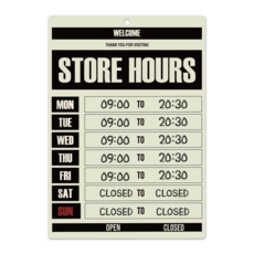 긱베어 레트로 지워지는 영업시간 안내 표지판 팻말, 02 아메리칸