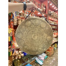 尼泊爾 手工雕花銅鑼 口徑40cm, 如圖所示, 1個