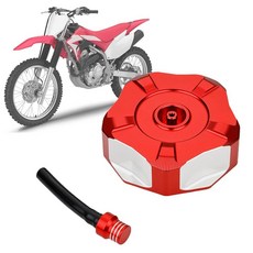 더트 바이크 가스 캡 CNC 연료 탱크 커버 브리더 밸브 포함 CRF250R CRF250X CRF450R CRF450X CRF450RX XR100R XR200 XR250 X, 레드