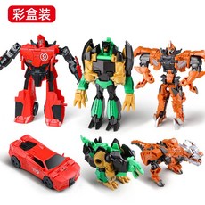 키즈 트랜스포머 로봇 2 세 3 아기 원스텝 변형 자동차 공룡 어린 소년 장난감, 강철 케이블 + 크로스 캐논 + 티라노사우루스 (3 팩