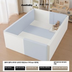 가온슬기 문이 있어 편안한 알로로 범퍼침대 / 알로로 단품 L, 클래식블루앤화이트 - 실리콘