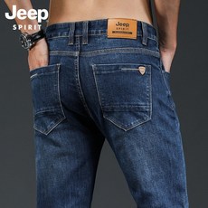JEEP SPIRIT 지프 스피릿 남성 청바지 남성 스트레이트 팬츠 느슨한 품질 바지 허리 비즈니스 캐주얼 바지 긴 바지 남자 청바지 8073