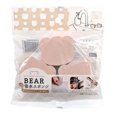 BEAR 小熊海綿3入組 清潔吸水海棉, 2套, 小熊頭造型吸水海綿3入組
