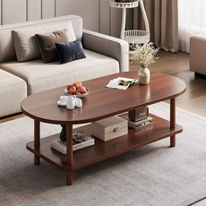 예쁜 거실 소형 수납 2단 테이블 타원형 다용도 빈티지 카페 테이블, CJ01(800*400mm)