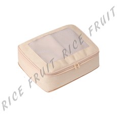 RICE FRUIT 旅行壓縮收納袋 飛機包 行李箱收納 衣服收納, 1個, 米色,6號(18*12*13CM /80g)