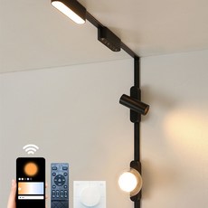 직부 초슬림형 4.5MM 마그네틱 레일 레일기구 24V IOT 24V 등기구, 1개, 라인 집중 12W 블랙