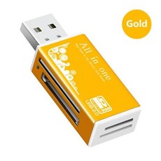 멀티 올인원 마이크로 USB 2.0 메모리 카드 리더 어댑터 마이크로 HC TF M2 MMC MS 프로 듀오 카드 리더기용, 4) Gold, 1개