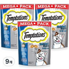 템테이션 고양이 헤어볼 컨트롤 스낵 간식, 닭고기맛, 130g, 9개