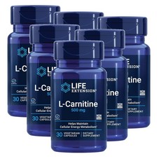 라이프익스텐션 L-카르니틴 500mg 베지캡슐 30정, 6개