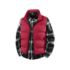 男款防風防水保暖鋪棉背心外套 休閒運動工裝多口袋假兩件襯衫領