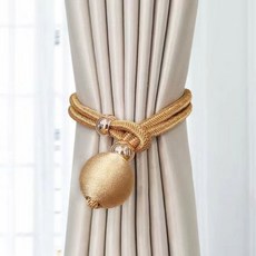 커튼 스트랩 가볍고 사치스러운 조절 거즈 스트랩 심플 커튼 버클 스트랩 큐티한 여밈 스트랩, 골드, 3대 6세트, 1개