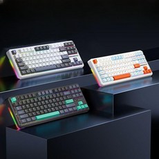 독거미 F87Pro 기계식 키보드 3모드 게이밍 무선 블루투스, F87 프로 문섀도우 핑크 - 익스트림위즈덤축