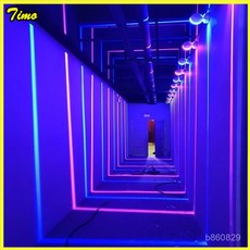 可開發票走廊過道綫條燈酒店跑馬通道燈ktv網咖氛圍燈七彩遙控變色窗臺燈, 紅綠藍三色光【三種顏色同時亮】,暗裝白色外殼（接220V）帶變壓器