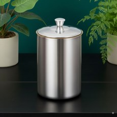 프리미엄 스테인리스 냄새 차단 밀폐형 뚜껑 재떨이, 1개, 9.5*8cm 실버