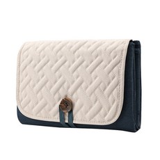 JoyBaby 隔尿墊收納包 便攜式尿布墊 防水隔尿墊 網袋手提尿布包 外出隔尿墊, 藍白-摺疊便攜式, 1個