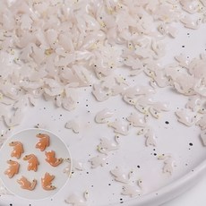 迷你變色天鵝造型指甲飾品, 迷你变色烤鸭, 10個