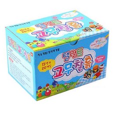 탤런트 알록달록 고무찰흙 15색 20개입 1갑 eun+6323Ym