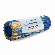 Oceanfoam Ripple 여행용 폼 롤러 27.9 x 8.5cm11 3.35인치 물리 치료 딥 티슈 마사지 허리 통증 고밀도 인체 공학적 웨이브 질감 요가 필라, 로열, 골드 및 천연 대리석 467216