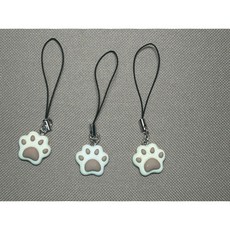 냥이 발바닥 스트랩 키링 (3개 세트), 1세트, 브라운3