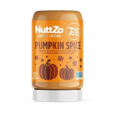 NuttZo 파워 연료 7 가지 견과류 및 씨앗 버터 바삭함 팔레오 케토 친화적 땅콩 글루텐 프리 코셔 설탕 또는 오일 무첨가 12온스, Pumpkin Spice Natural, Crunchy, 16 Ounce (Pack of 1), 454g