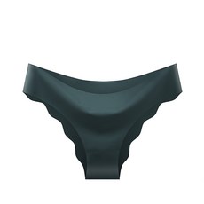 無痕一片式冰絲三角褲 波浪邊透氣女士比基尼內褲, L