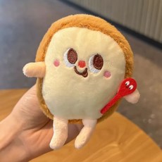 회색냥이키링 귀여운 고양이 캣 깜냥이 미니인형 소프트 백팩 쓴 깜장 개 큐트, C. 빵